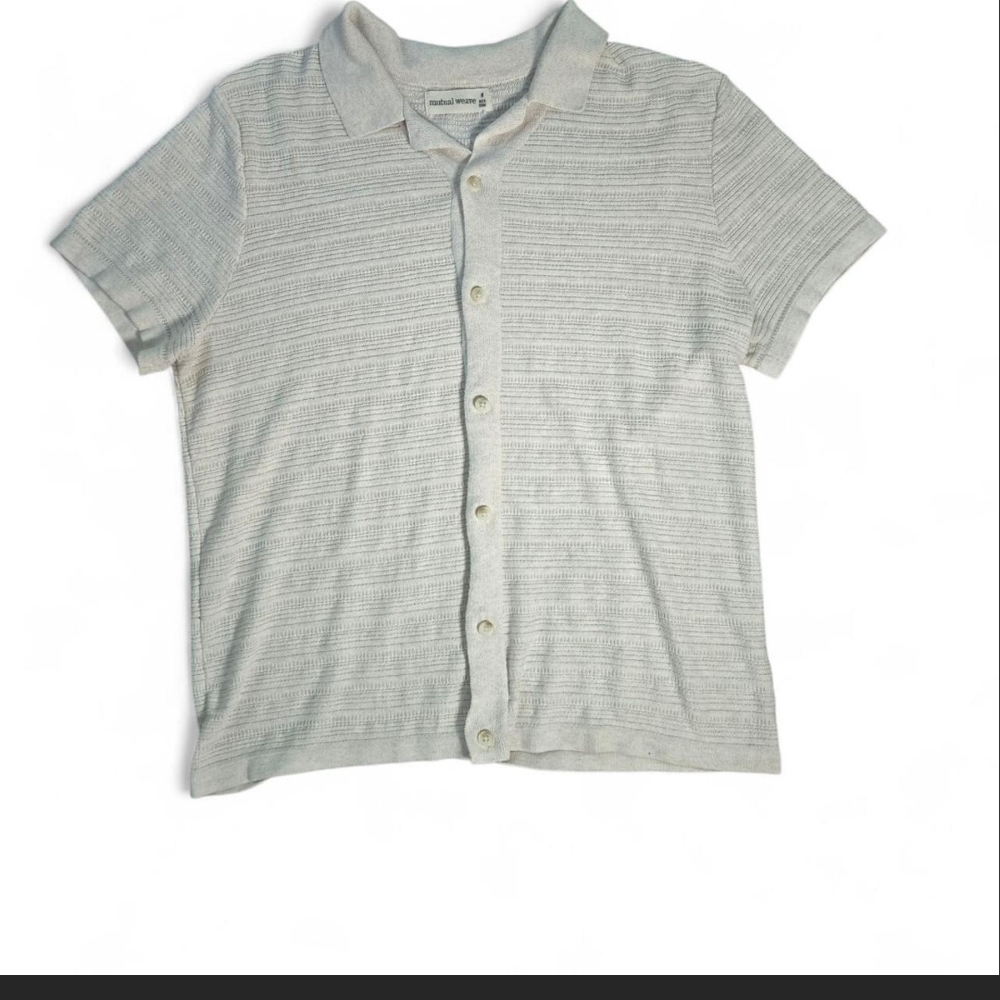 Mutual Weave Cream Button Polo